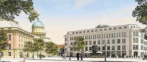 Am Alten Markt gegenüber dem neuen Landtagsgebäude entsteht das „HQ Humboldt“ mit Büros, Läden, Restaurants und 18 Mietwohnungen. 