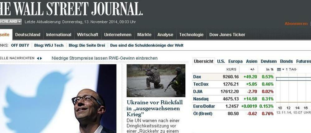 Nur noch bis zum Jahresende: Das "Wall Street Journal Deutschland" wird eingestellt.