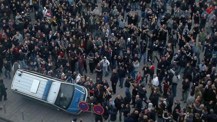 Ausschreitungen in Köln Ende Oktober.