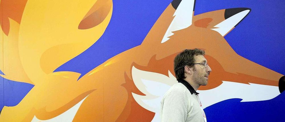 Firefox, hier das Logo des Unternehmens, ist mit seinem Browser auf Millionen von PCs vertreten.