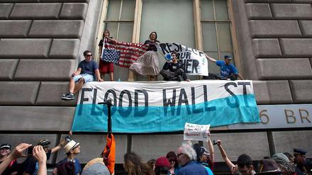 Demonstranten in New York vor dem Klimagipfel am Mittwoch.