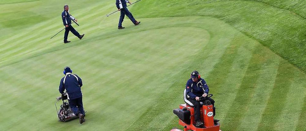 Loch im Rasen: Die Vorbereitung auf den kommenden Ryder Cup im schottischen Gleneagles laufen auf Hochtouren.