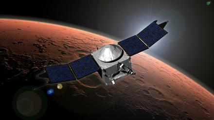 Der Maven-Satellit (Mars Atmosphere and Volatile Evolution) hat seine Umlaufbahn um den Mars erreicht. 