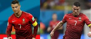 Ronaldo in der ersten Halbzeit und Ronaldo in der zweiten Halbzeit im Spiel gegen die USA in Manaus.