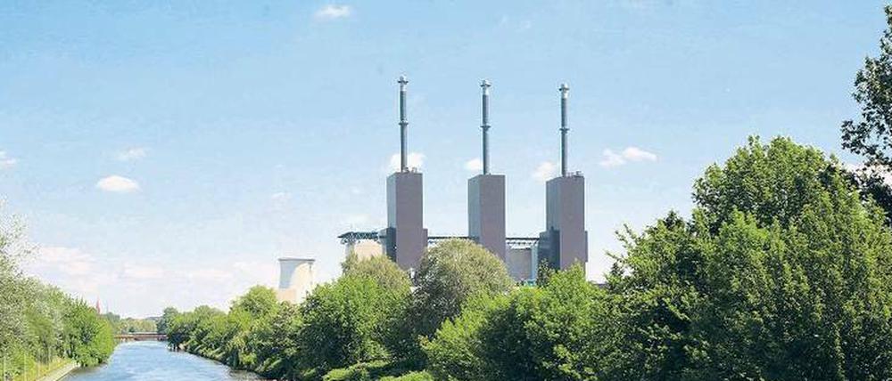 Südwestskyline. Mit dem Neubau ersetzt Vattenfall das mehr als 40 Jahre alte Kraftwerk am Teltowkanal.