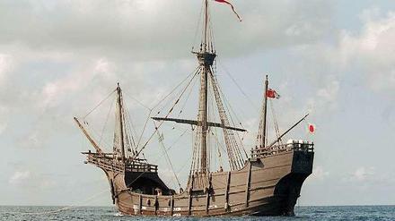 Noch mal Entdecker sein: Eine Replika der "Santa Maria" bei den Bahamas 1991.
