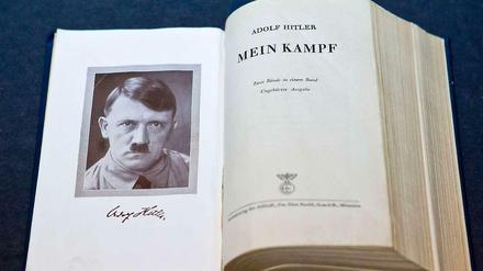 Adolf Hitlers Buch "Mein Kampf" im Dokumentationszentrum auf dem Reichsparteitagsgelände in Nürnberg. Geht es nach den Justizministern soll das Buch genau dort bleiben - unter Glas. Veröffentlicht werden soll es nicht mehr. 