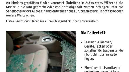 Ein Einbruch in ein Auto ist nur eine Sache von wenigen Sekunden.