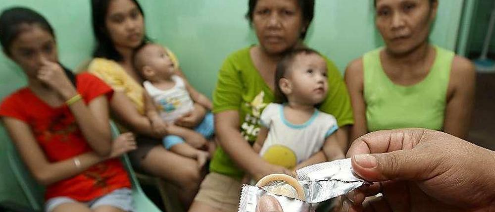 Kondom-Aufklärungskampagne auf den katholischen Philippinen.