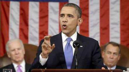 State of the Union. Barack Obama bei der traditionellen Jahresrede.