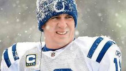 Unlocker-flockig. Footballer Peyton Manning kann Kälte nicht leiden. Foto: Imago