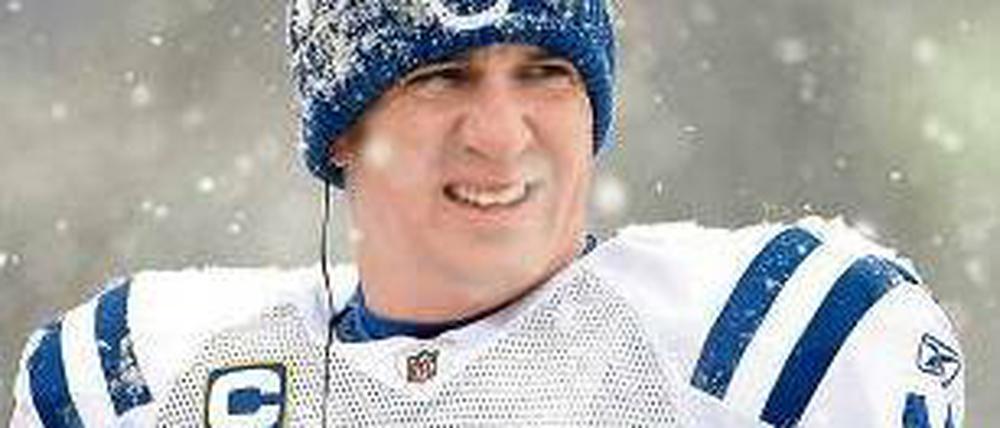 Unlocker-flockig. Footballer Peyton Manning kann Kälte nicht leiden. Foto: Imago