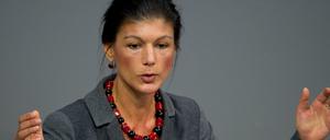 Sahra Wagenknecht bei einer Regierungserklärung zur Europapolitik. Ihr Bild von der EU sei widersprüchlich und fragwürdig, so der Autor dieser Kolumne.