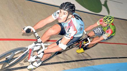 Franco Marvulli (links) nimmt zum 13. Mal am Berliner Sechstagerennen teil. 2008 hat der Schweizer gemeinsam mit seinem Landsmann Bruno Risi im Velodrom gewonnen. Bei den Olympischen Spielen in Athen holten sie Silber im Zweier-Mannschaftsfahren.