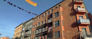 Errinerungen an vergangene Zeiten: die Liebigstraße 14 in Berlin Friedrichshain.