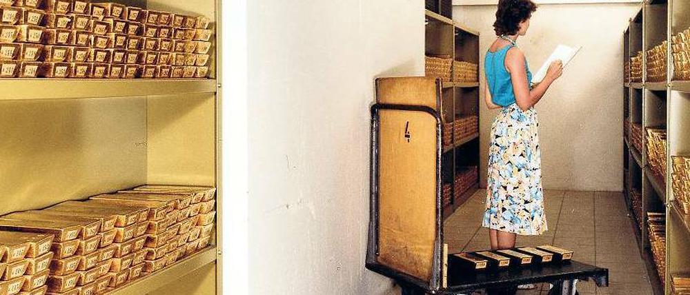 Goldschatz im Keller. Die Bundesbank besitzt 3391 Tonnen Gold (Ende 2012). Nur die US-Notenbank hat mehr. 