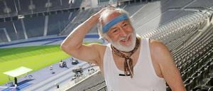 Marathon mit 77 Jahren. Für den neuesten Film verließ Dieter Hallervorden vorübergehend sein Schlosspark-Theater. Unter anderem wurde im Olympiastadion gefilmt.