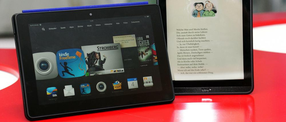 In der Königsklasse: Das Amazon Kindle Fire HDX 8.9 und das Tolino tab 8,9.