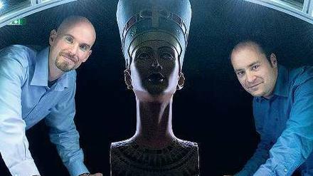Kopie der Kopie. Eine Replik der Nofretete-Büste im 3-D-Scanner. Foto: dpa