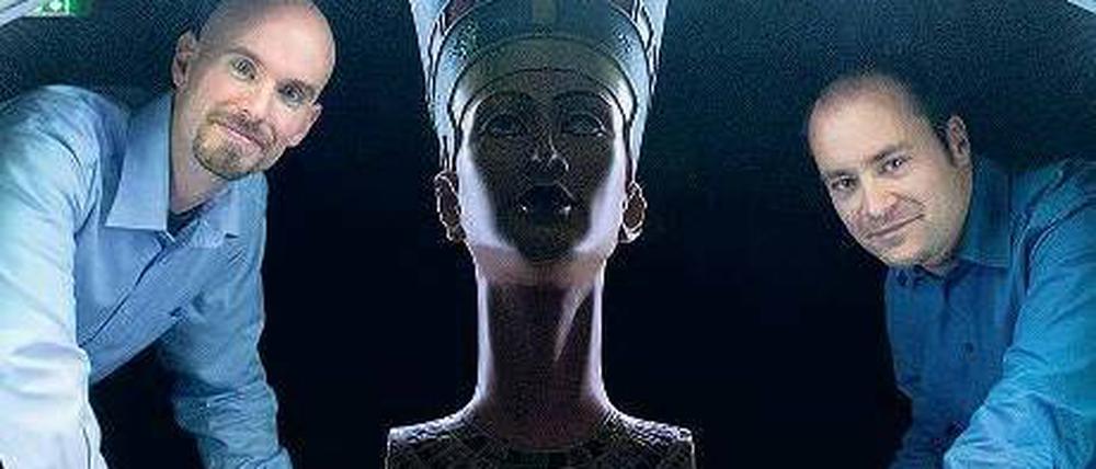 Kopie der Kopie. Eine Replik der Nofretete-Büste im 3-D-Scanner. Foto: dpa