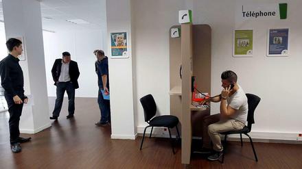 Französische Jugendliche in einem Arbeitsamt in der Nähe von Bordeaux.