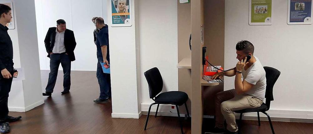 Französische Jugendliche in einem Arbeitsamt in der Nähe von Bordeaux.
