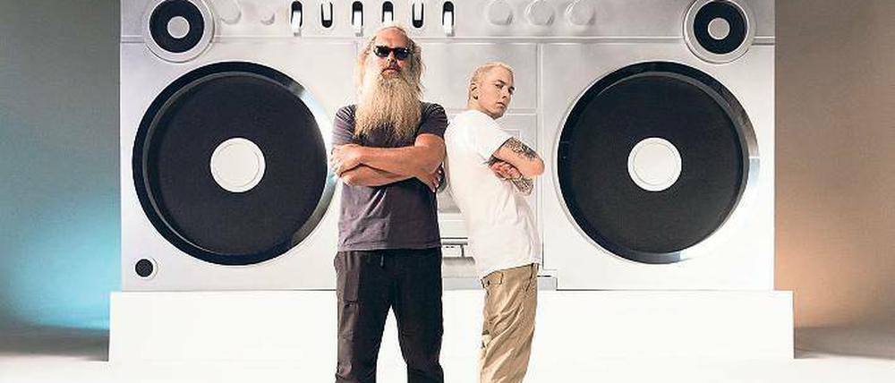 Eminem an der Seite von Produzent Rick Rubin.