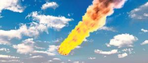 Glühende Gefahr. Gesteinsbrocken aus dem All heizen sich in der Atmosphäre auf und beginnen zu leuchten. Diese Erscheinung wird Meteor genannt.