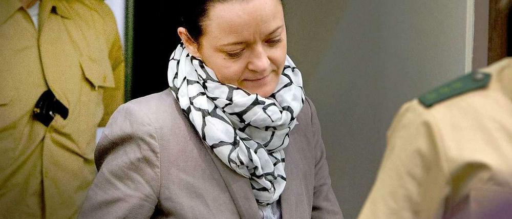 Beate Zschäpe am 46. Verhandlungstag des NSU-Prozesses. 