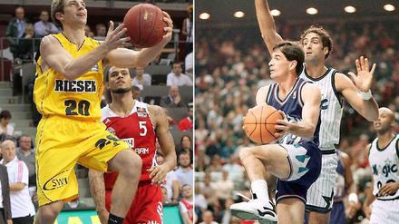 Junior und Senior: Michael Stockton (l.) will in Ludwigsburg aus dem Schatten seines Vaters treten. John Stockton (r.) war einst ein Starspielmacher bei den Utah Jazz.