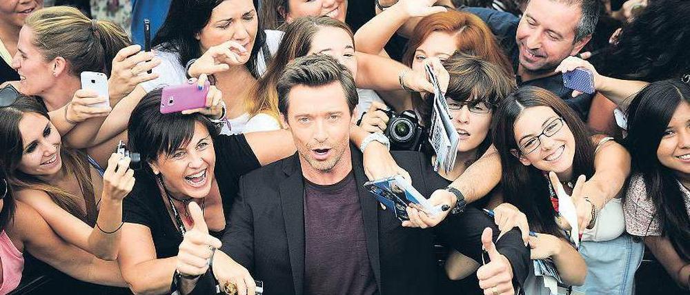 Hugh Jackman, 45, wurde mit „X-Men“ weltberühmt. Kürzlich in San Sebastián blieb er lange unerkannt – dann entstand dieses Bild. 