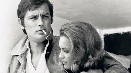 Alain Delon und Romy Schneider beim Dreh von „Der Swimmingpool“.