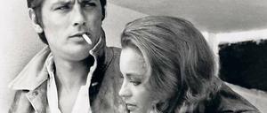 Alain Delon und Romy Schneider beim Dreh von „Der Swimmingpool“.