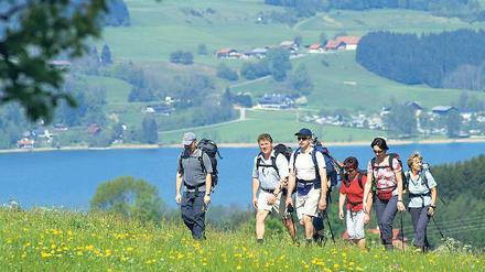 Nur anfangs eng beisammen. Im Laufe einer Wanderung zieht sich jede Gruppe auseinander. Frauen stören hintere Plätze nicht.