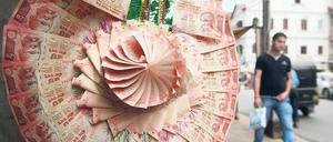 Gestützt. Die indische Notenbank interventiert am Devisenmarkt, um den Verfall der Rupie zu bremsen.