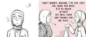 Neulich in der Apotheke: Strips wie dieser thematisieren Fremdenhass.