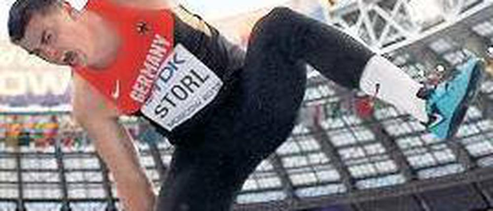 Wackliger Stoß. David Storl musste zittern, ehe sein bester Versuch gültig war. Foto: dpa