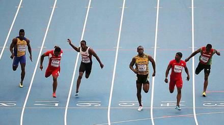 Mittendrin und vorneweg: Usain Bolt.