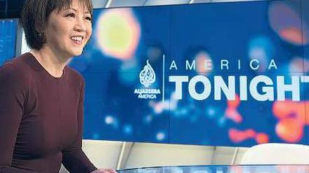 Here we go. Joie Chen wird die Zuschauer bei „America Tonight“ begrüßen. Die Sendung wird in der Hauptstadt Washington produziert. Foto: AFP