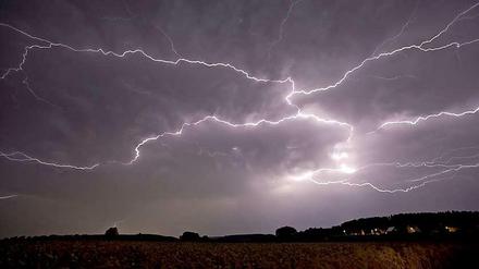Starke Gewitter über Deutschland.