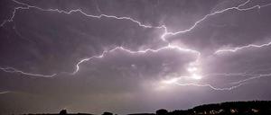 Starke Gewitter über Deutschland.