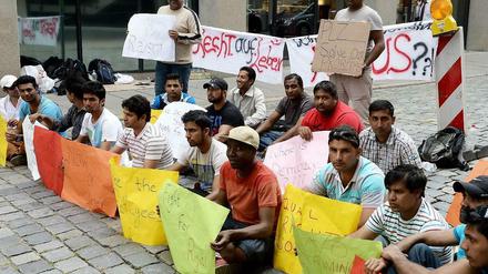 Die Proteste von Flüchtlingen häufen sich: Wie diese Asylbewerber in Stuttgart hatten auch die Wiener Flüchtlinge gegen ihre Lebensbedingungen protestiert.