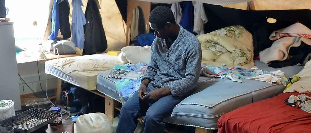 Flüchtling im Berliner Protestcamp