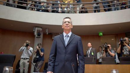 Verteidigungsminister Thomas de Maizière (CDU) am Mittwoch vor dem Drohnen-Untersuchungsausschuss