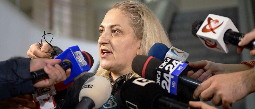Doina Lupu, die Anwältin von Radu Dogaru und seinem mußmaßlichen Komplizen Eugen Darie, in Bukarest.