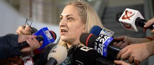 Doina Lupu, die Anwältin von Radu Dogaru und seinem mußmaßlichen Komplizen Eugen Darie, in Bukarest. 
