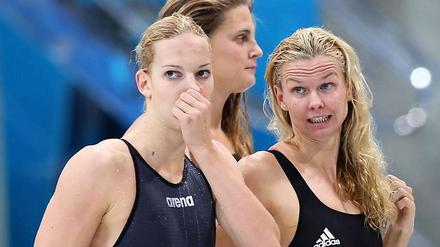 Wer startet? Daniele Schreiber (links) oder Britta Steffen?