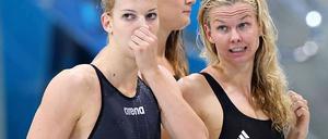 Wer startet? Daniele Schreiber (links) oder Britta Steffen?