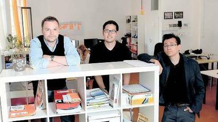 Telefon? Nein danke. Die Gründer von Doxter: Julian Hoffmann, Kai Rubarth und Ron Lehnert (v.r.).