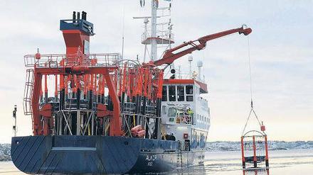Ausgesetzt. Im Januar wurden die schwimmenden Laboratorien von einem Forschungsschiff in den Gullmarfjord gebracht. Täglich fahren Wissenschaftler zu der Anlage, um Proben zu entnehmen.